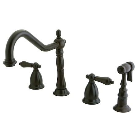 Kingston Brass KS1795ALBS Widespread Kitchen Faucet, Oil Rubbed Bronze KS1795ALBS